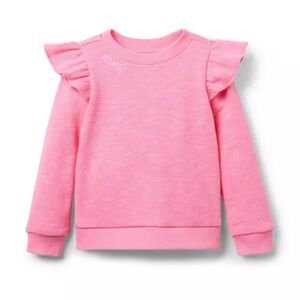 NWT Girls JANIE & JACK pink XOXO ruffle sleeve sweatshirt- Size 12